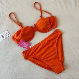 Liberty & Justice Extra High Leg Super Cheeky Bikini Bottom + Underwire Top Set